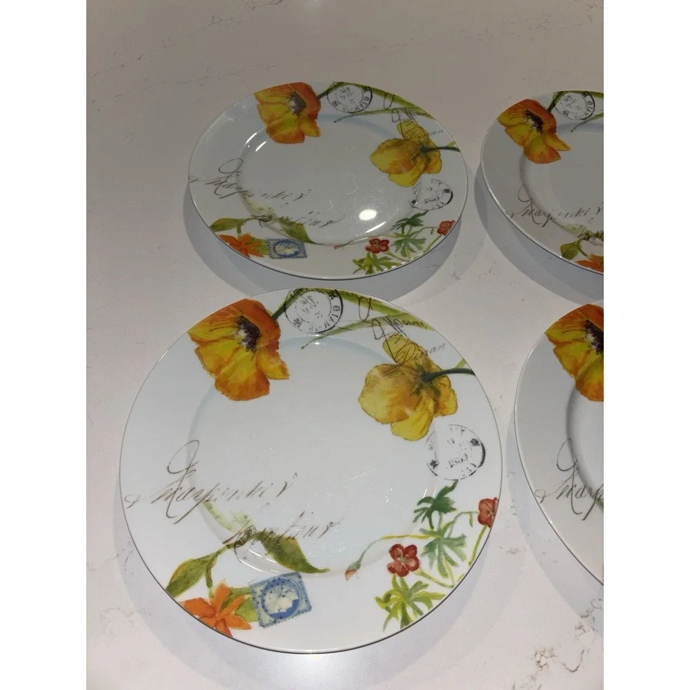 Williams Sonoma Bernardaud Jardin des Fleurs Dinner Plate Set Of 4